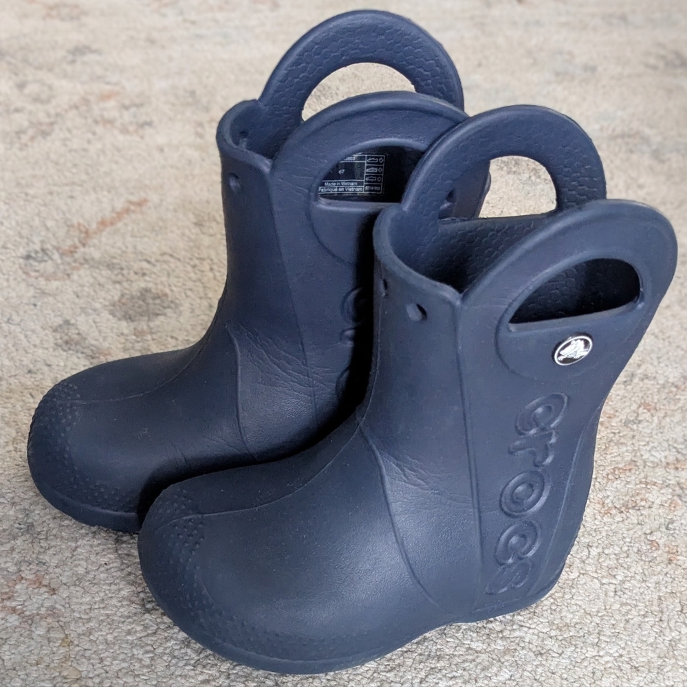 CROCS Kids Dark Blue Rain Boots